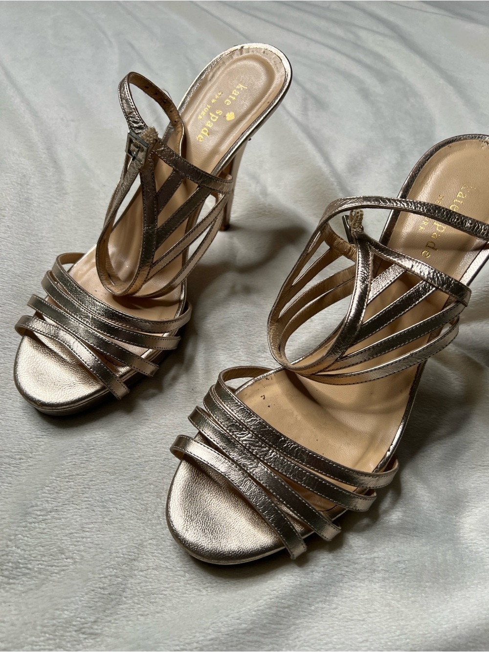 Spade New York metallic cage heels Royalcore, Soft, Fairy. Minimalist